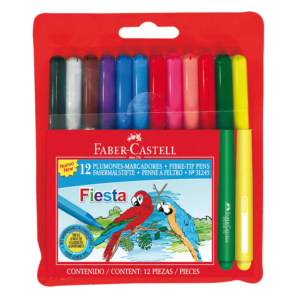 Plumones Faber Castell Fiesta x 12 - tiendasjumbo.co - Tiendas Jumbo